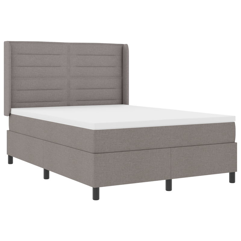 Boxspringbett mit Matratze & LED Taupe 140x190 cm Stoff