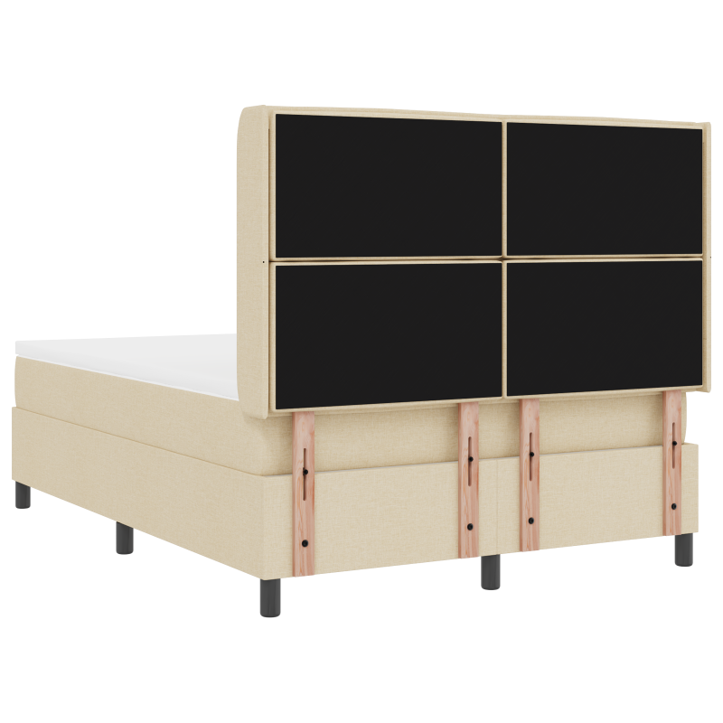 Boxspringbett mit Matratze & LED Creme 140x190 cm Stoff