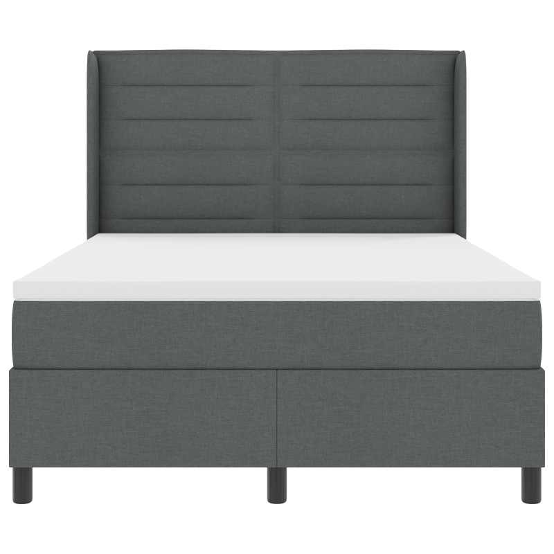 Boxspringbett mit Matratze & LED Dunkelgrau 140x200 cm Stoff