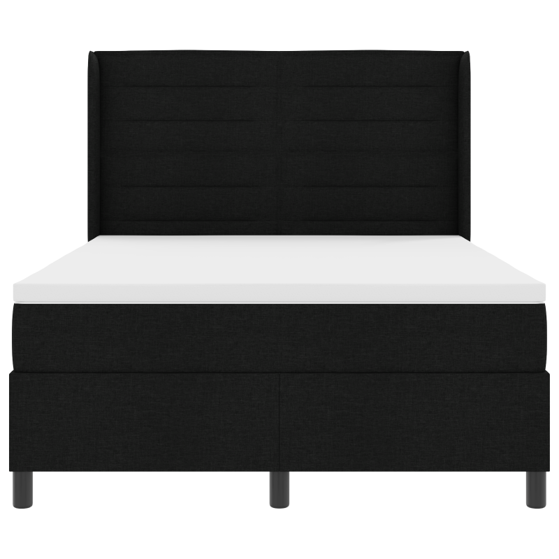 Boxspringbett mit Matratze & LED Schwarz 160x200 cm Stoff