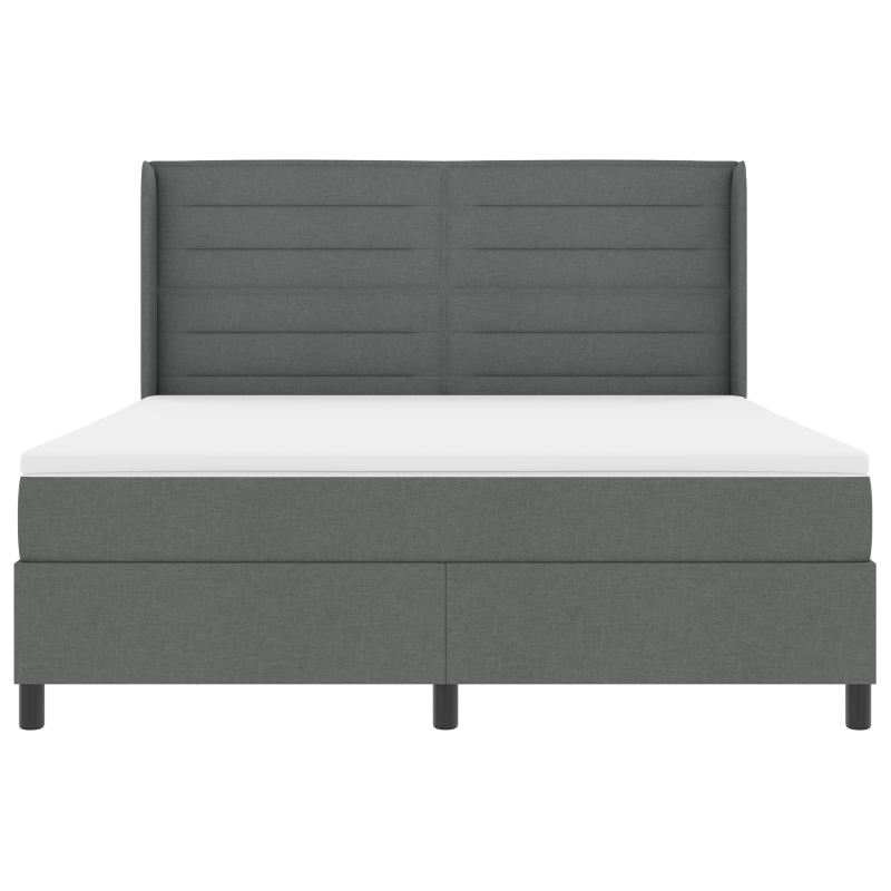 Boxspringbett mit Matratze & LED Dunkelgrau 180x200 cm Stoff