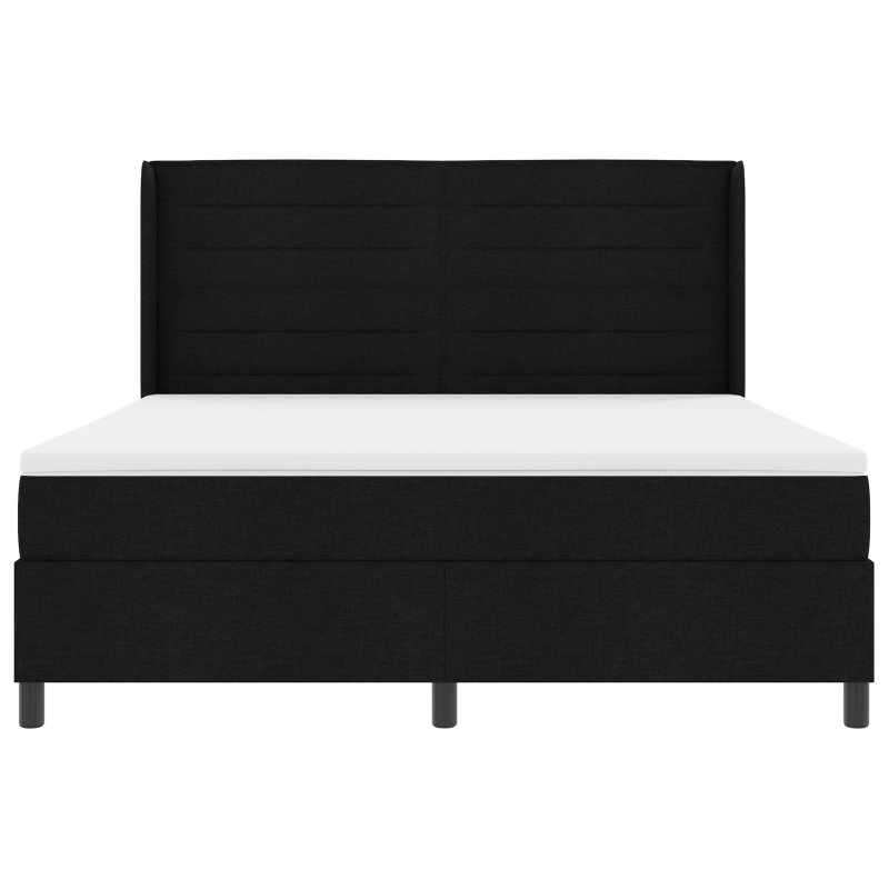 Boxspringbett mit Matratze und LED Schwarz 180x200 cm Stoff