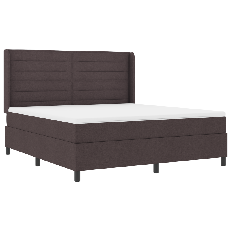 Boxspringbett mit Matratze & LED Dunkelbraun 180x200 cm Stoff