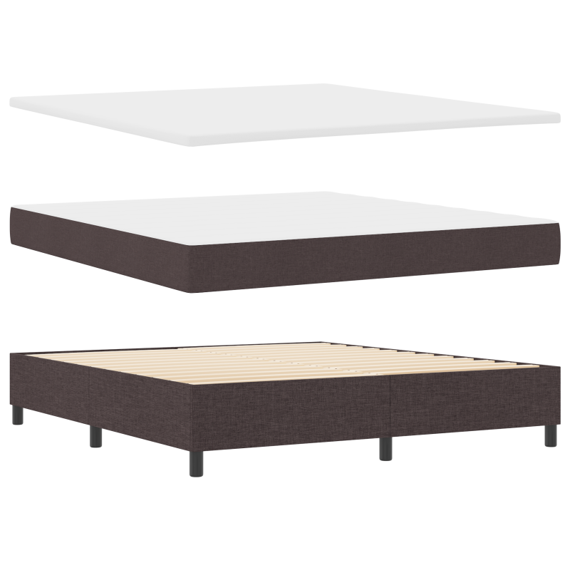 Boxspringbett mit Matratze & LED Dunkelbraun 180x200 cm Stoff