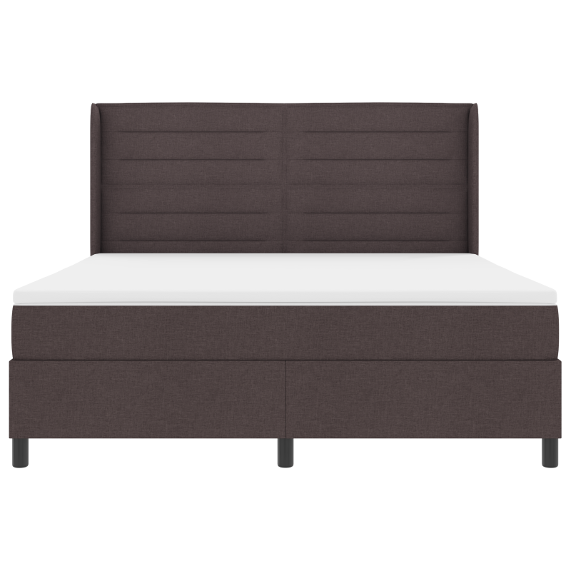 Boxspringbett mit Matratze & LED Dunkelbraun 180x200 cm Stoff