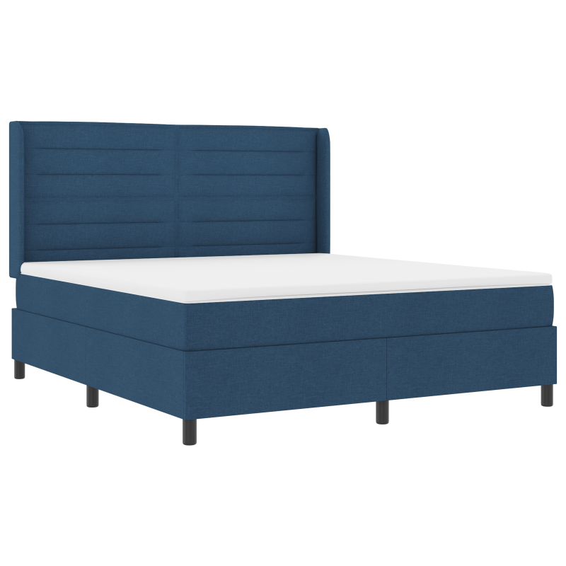Boxspringbett mit Matratze & LED Blau 180x200 cm Stoff