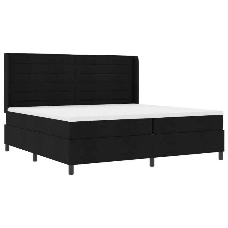Boxspringbett mit Matratze & LED Schwarz 200x200 cm Stoff