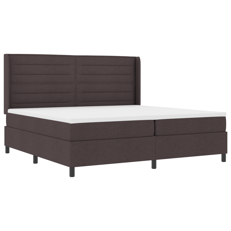 Boxspringbett mit Matratze & LED Dunkelbraun 200x200 cm Stoff
