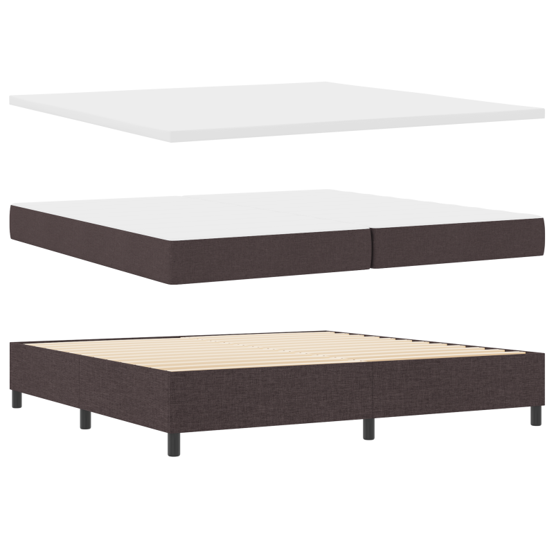 Boxspringbett mit Matratze & LED Dunkelbraun 200x200 cm Stoff