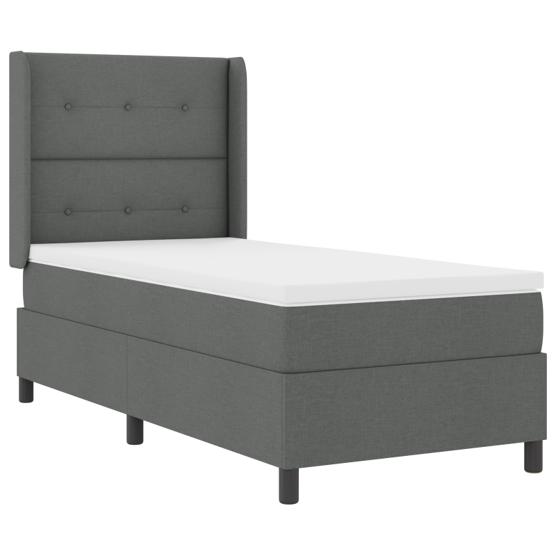 Boxspringbett mit Matratze & LED Dunkelgrau 90x190 cm Stoff