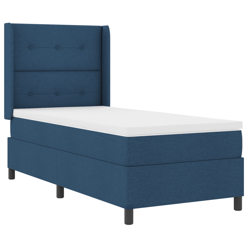 Boxspringbett mit Matratze & LED Blau 90x200 cm Stoff