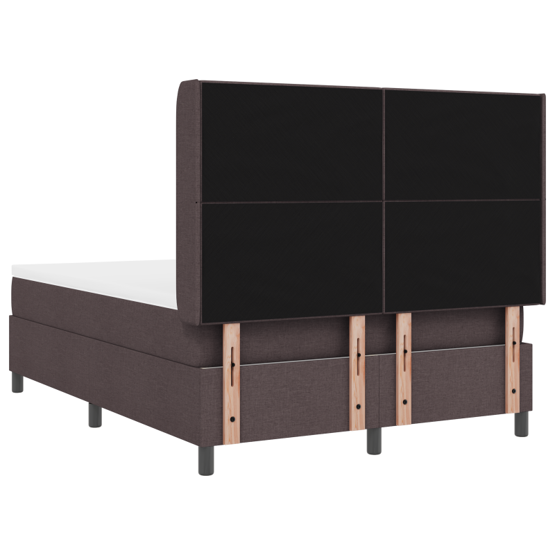 Boxspringbett mit Matratze & LED in Dunkelbraun, 140x190 cm, Stoff