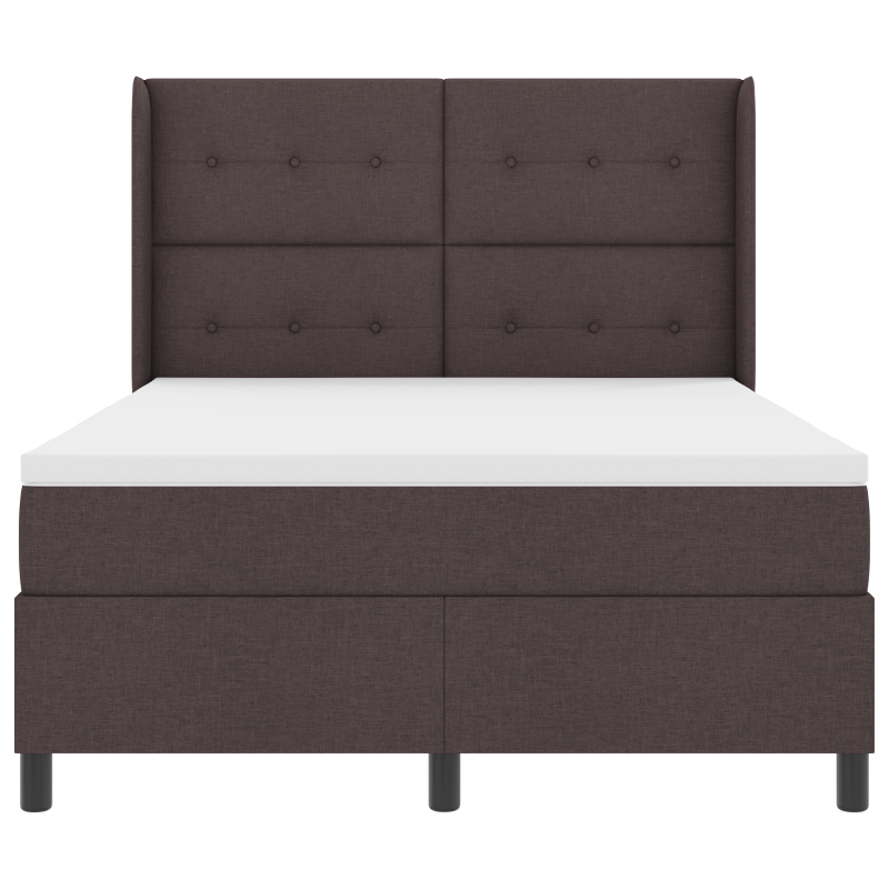 Boxspringbett mit Matratze & LED in Dunkelbraun, 140x190 cm, Stoff