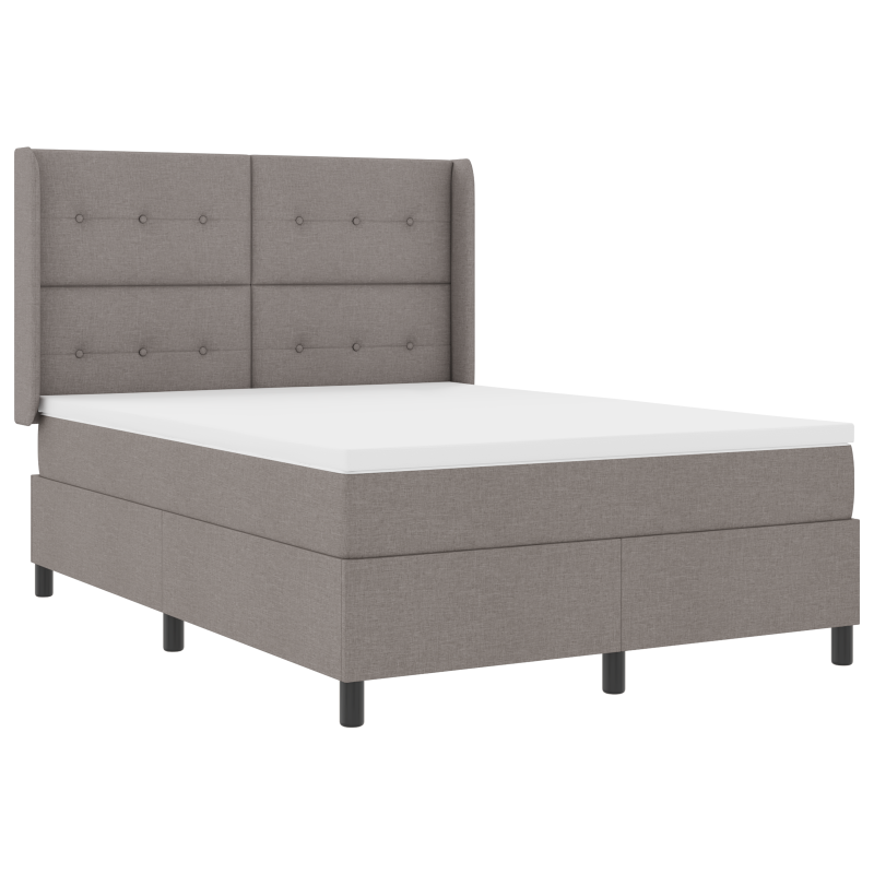 Boxspringbett mit Matratze & LED in Taupe 140x190 cm Stoff