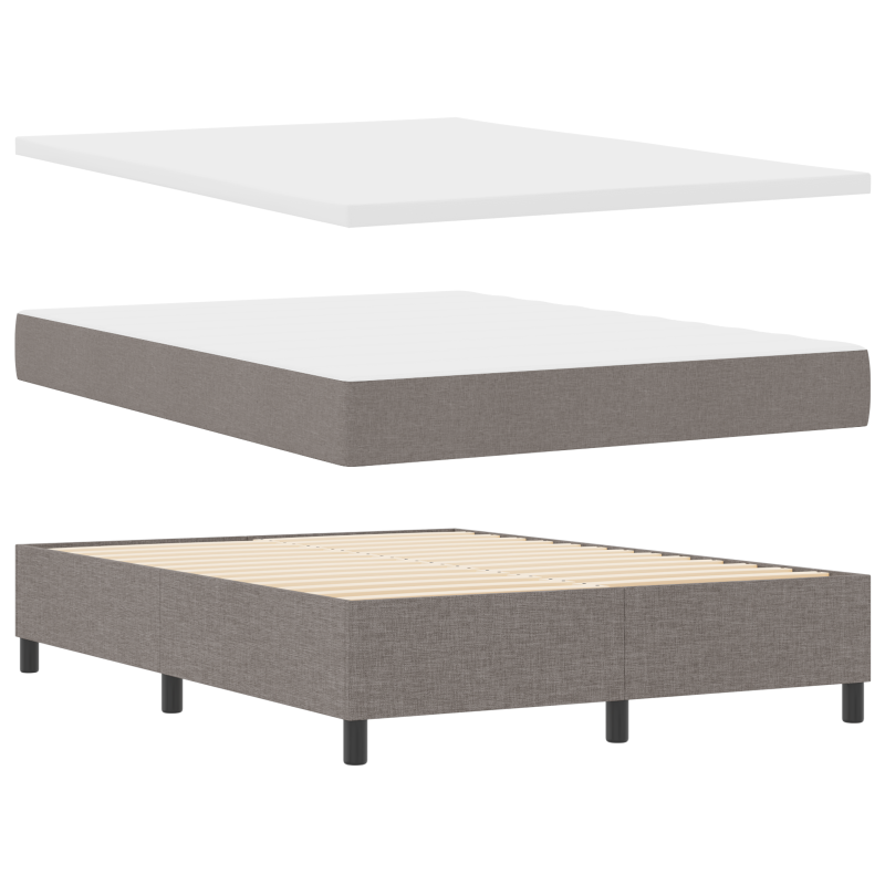 Boxspringbett mit Matratze & LED in Taupe 140x190 cm Stoff