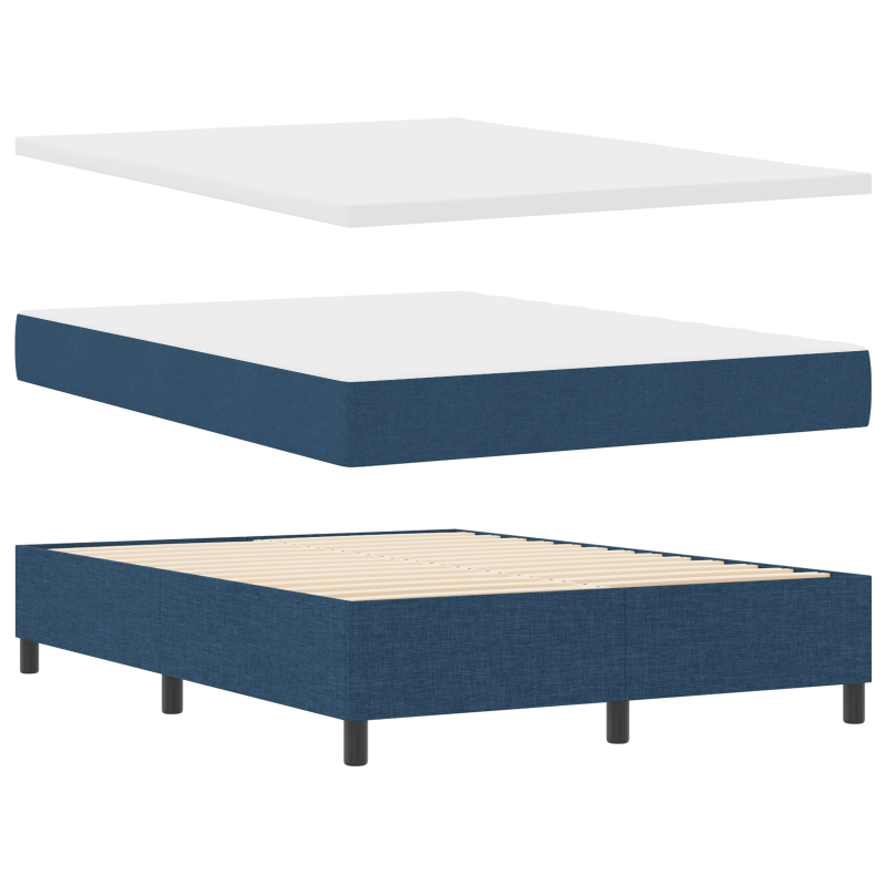 Boxspringbett mit Matratze & LED Blau 140x190 cm Stoff