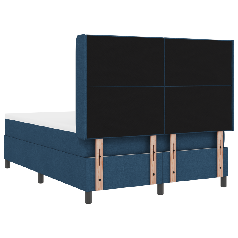 Boxspringbett mit Matratze & LED Blau 140x190 cm Stoff