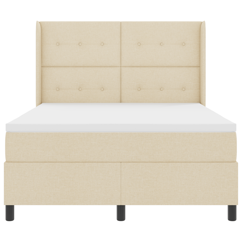 Boxspringbett mit Matratze & LED Creme 140x200 cm Stoff