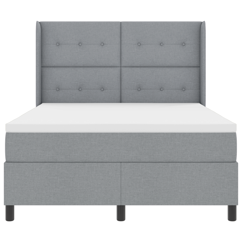 Boxspringbett mit Matratze & LED Licht Grau 160x200 cm Stoff