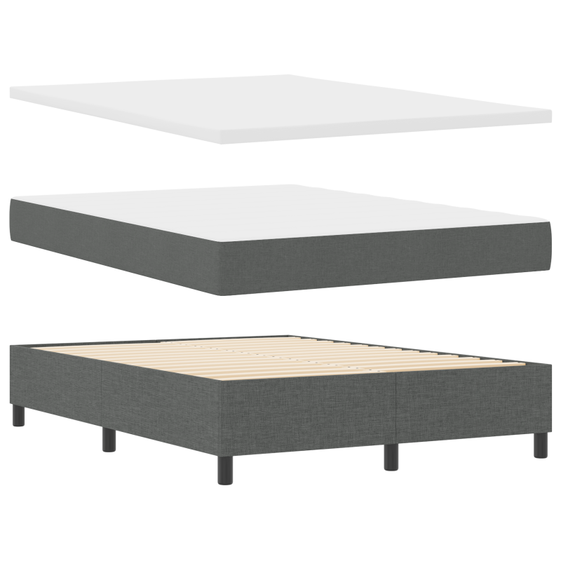 Boxspringbett mit Matratze & LED Dunkelgrau 160x200 cm Stoff