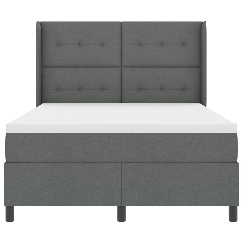 Boxspringbett mit Matratze & LED Dunkelgrau 160x200 cm Stoff