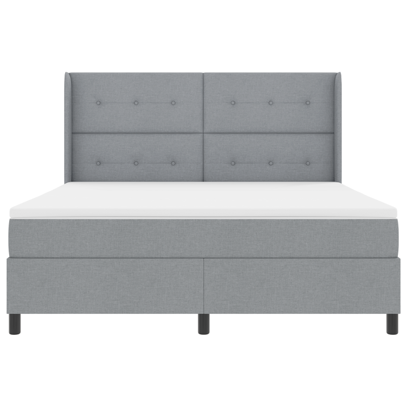 Boxspringbett mit Matratze & LED Licht Grau 180x200 cm Stoff