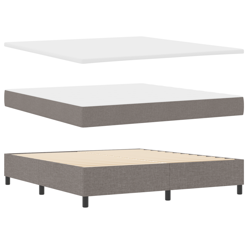 Boxspringbett mit Matratze und LED Taupe 180x200 cm Stoff