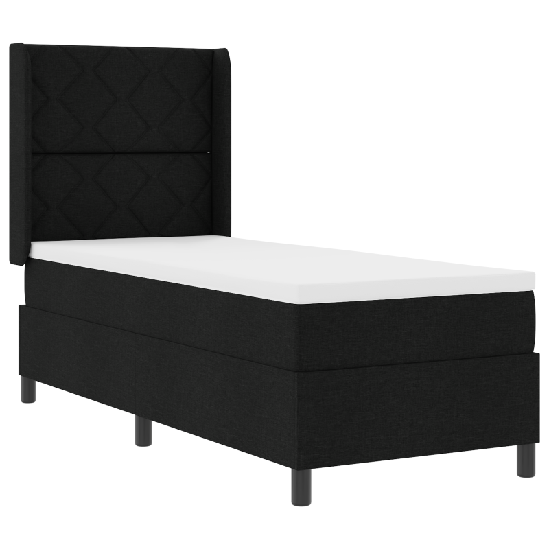Boxspringbett mit Matratze & LED Schwarz 80x200 cm Stoff