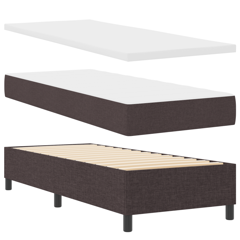 Boxspringbett mit Matratze & LED Dunkelbraun 80x200 cm Stoff