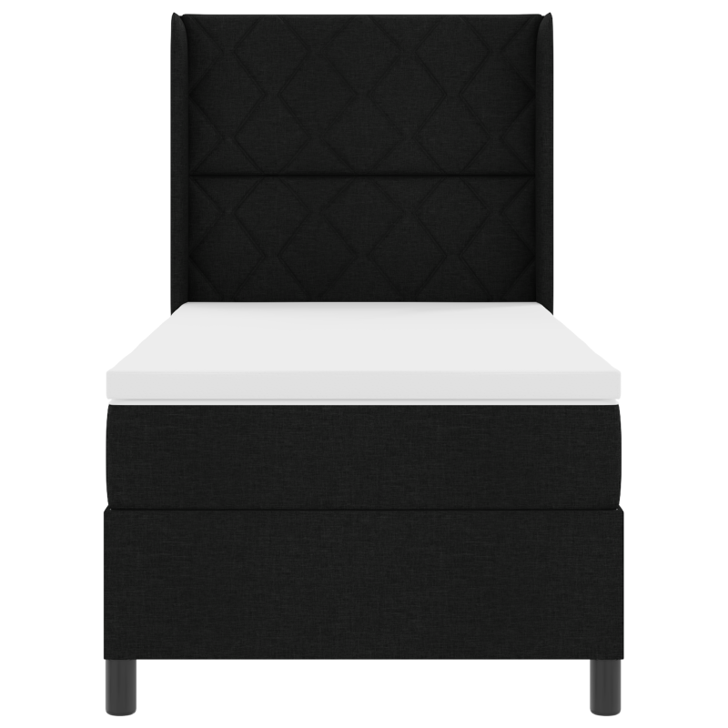 Boxspringbett mit Matratze & LED Schwarz 100x200 cm Stoff