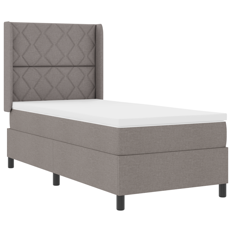 Boxspringbett mit Matratze & LED - Taupe, 100x200 cm Stoff