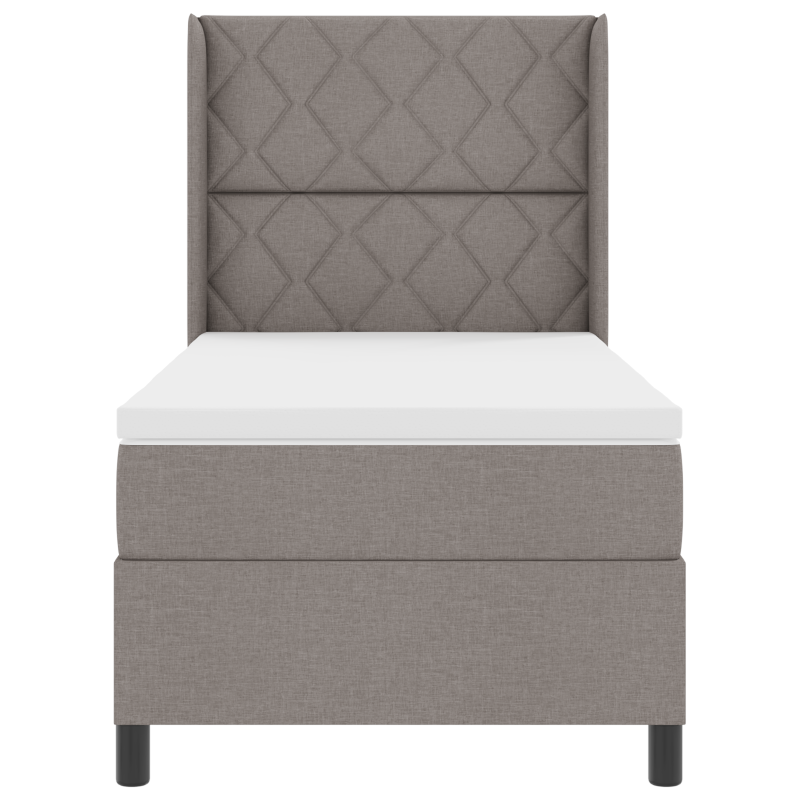 Boxspringbett mit Matratze & LED - Taupe, 100x200 cm Stoff