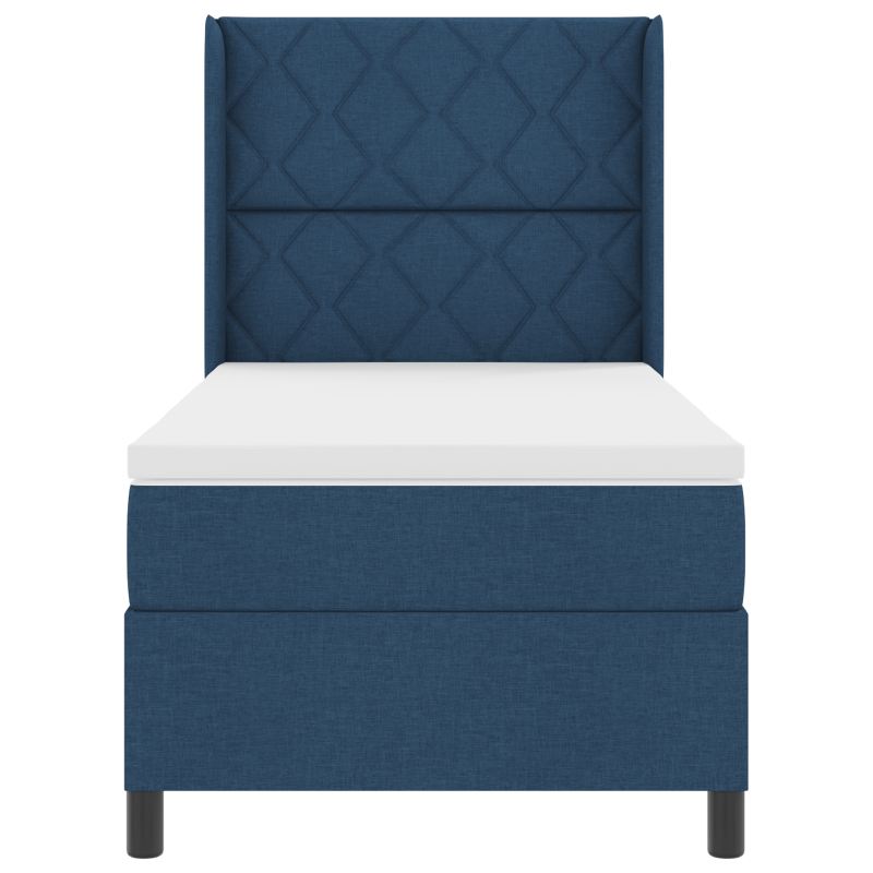 Boxspringbett mit Matratze & LED Blau 100x200 cm Stoff