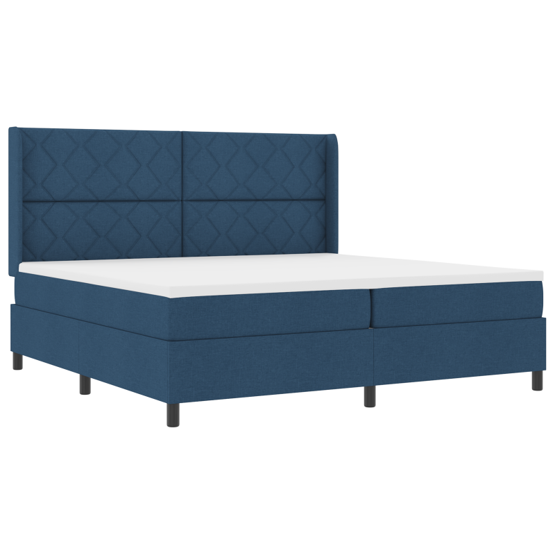 Boxspringbett mit Matratze und LED Blau 200x200 cm Stoff