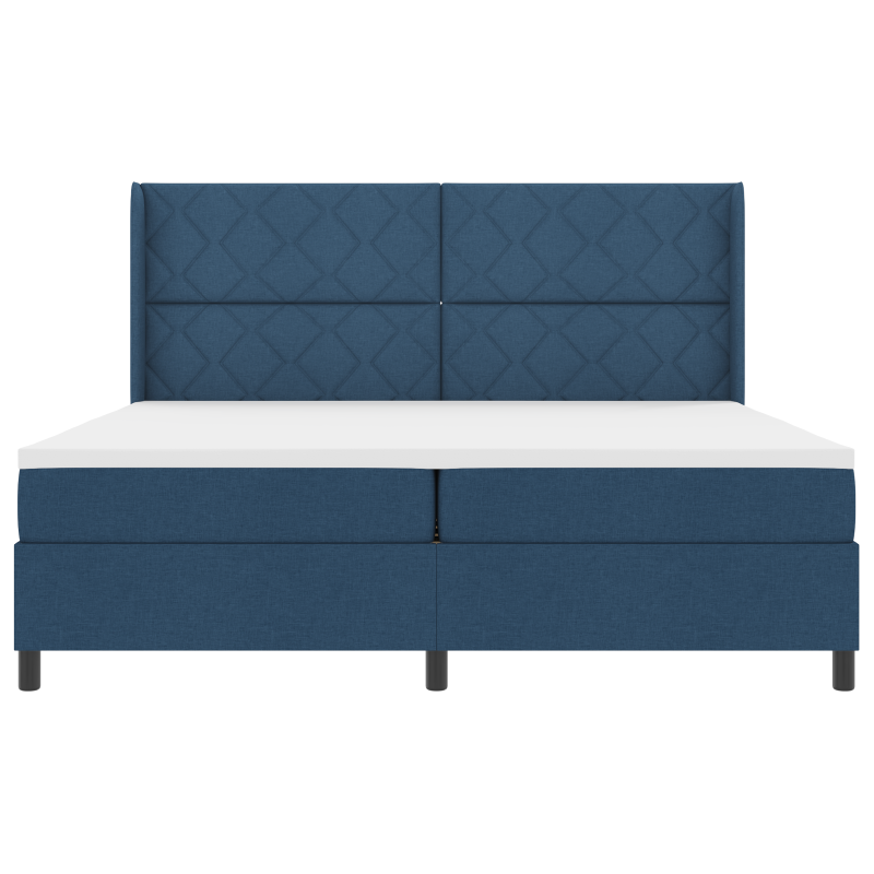 Boxspringbett mit Matratze und LED Blau 200x200 cm Stoff