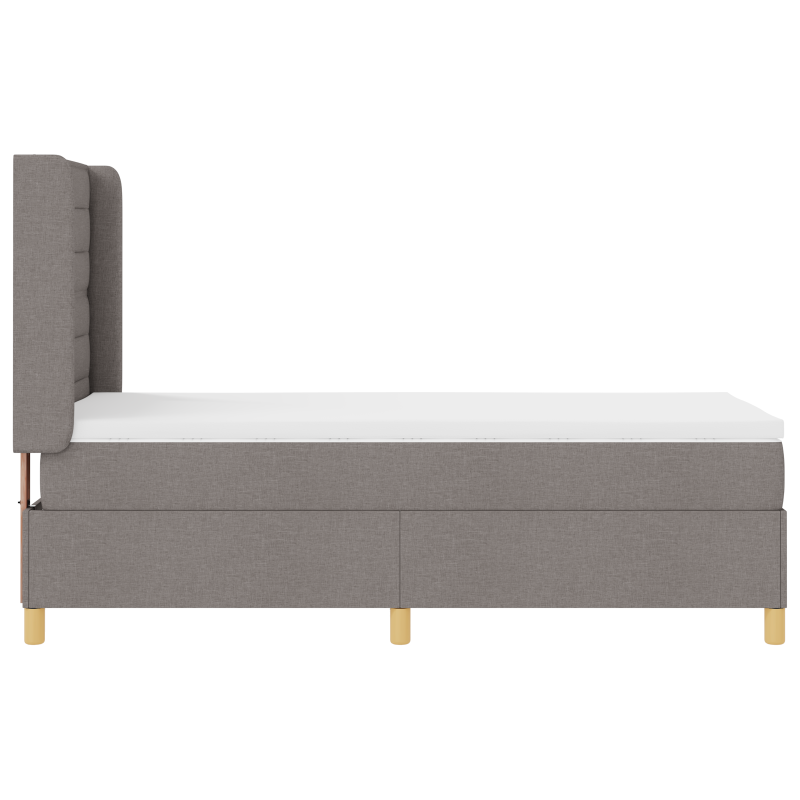 Boxspringbett mit Matratze & LED Taupe 80x200 cm Stoff