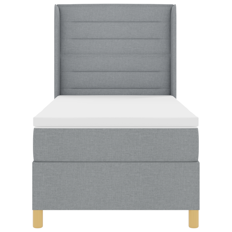 Boxspringbett mit Matratze & LED Licht Grau 90x190 cm Stoff