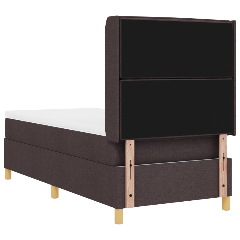 Boxspringbett mit Matratze & LED Dunkelbraun 90x200 cm Stoff