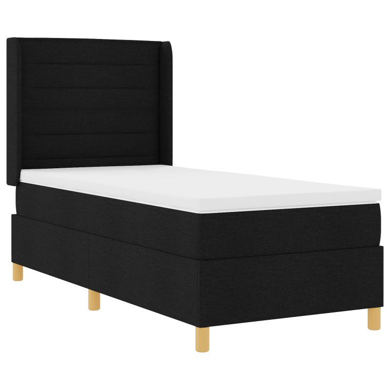 Boxspringbett mit Matratze & LED Schwarz 100x200 cm Stoff