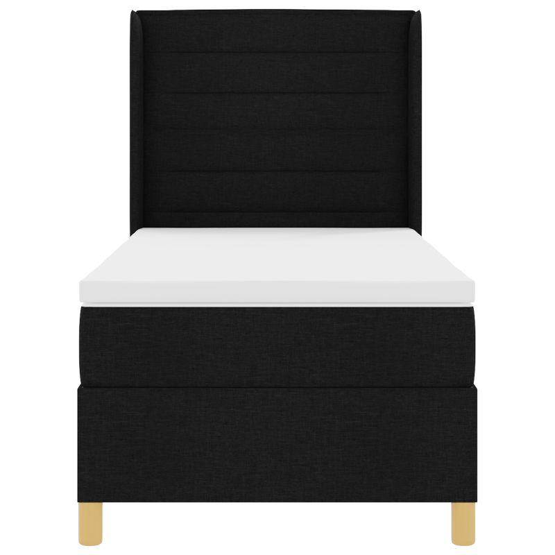 Boxspringbett mit Matratze & LED Schwarz 100x200 cm Stoff