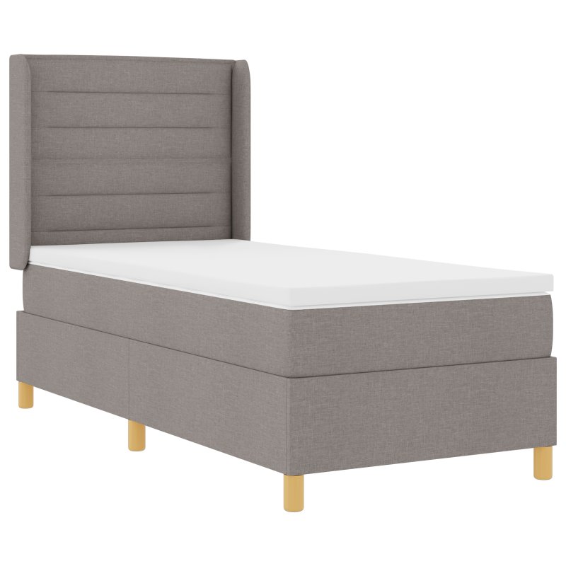 Boxspringbett mit Matratze & LED Taupe 100x200 cm Stoff