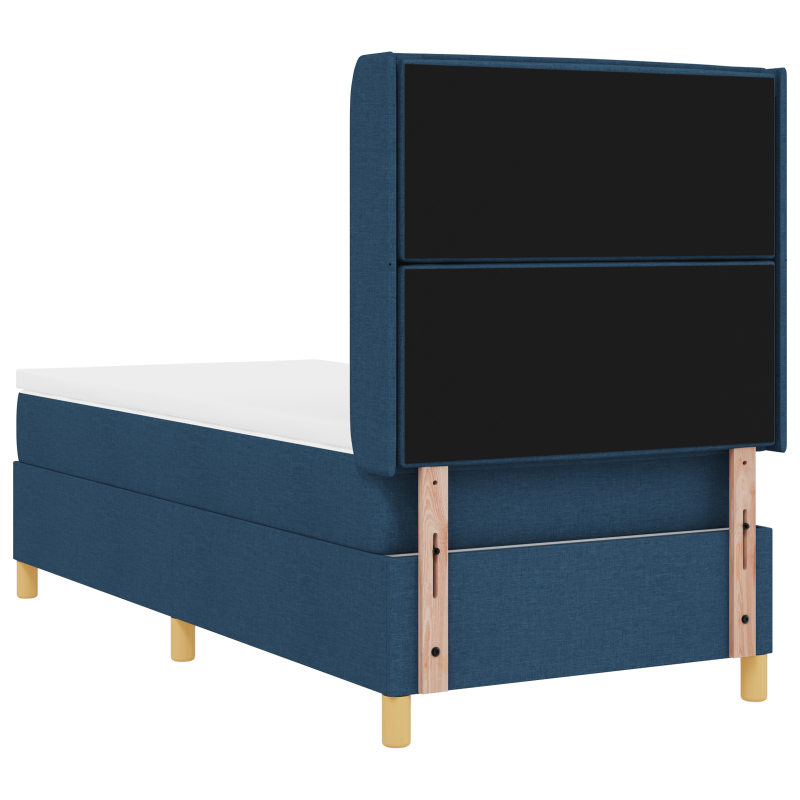 Boxspringbett mit Matratze & LED Blau 100x200 cm Stoff