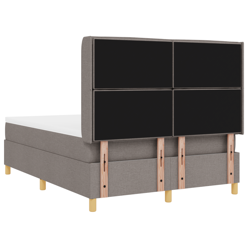 Boxspringbett mit Matratze & LED Taupe 140x190 cm Stoff