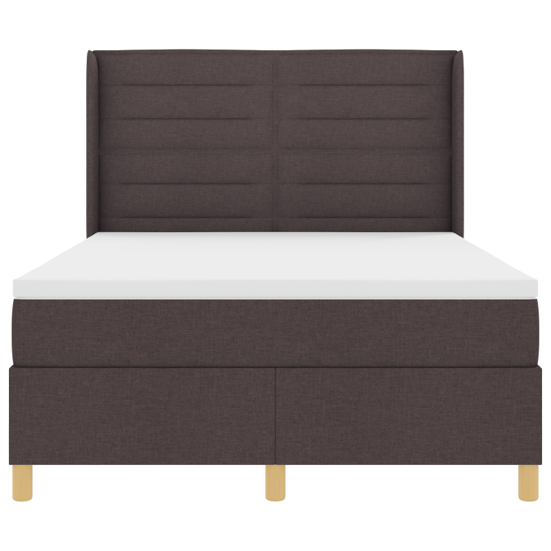 Boxspringbett mit Matratze & LED Dunkelbraun 140x200 cm Stoff