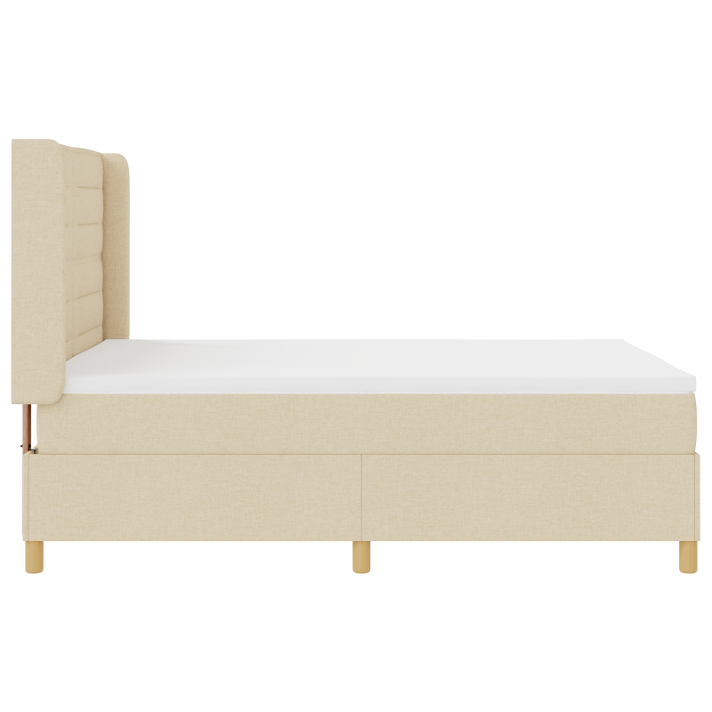 Boxspringbett mit Matratze & LED Creme 140x200 cm Stoff