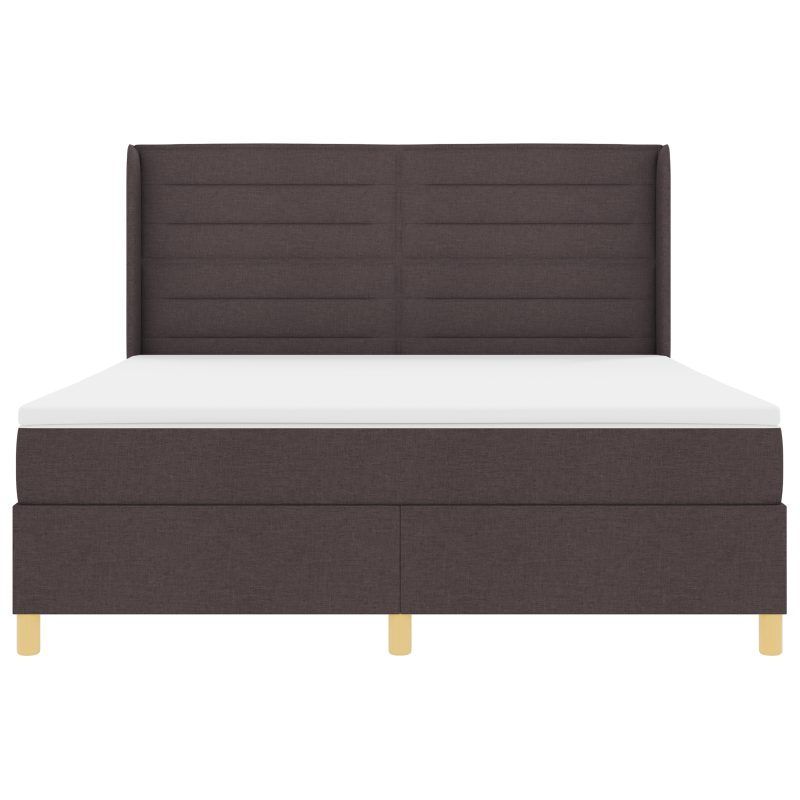 Boxspringbett mit Matratze & LED Dunkelbraun 180x200 cm Stoff