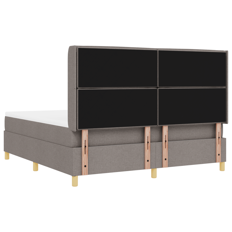 Boxspringbett mit Matratze und LED Taupe 180x200 cm Stoff