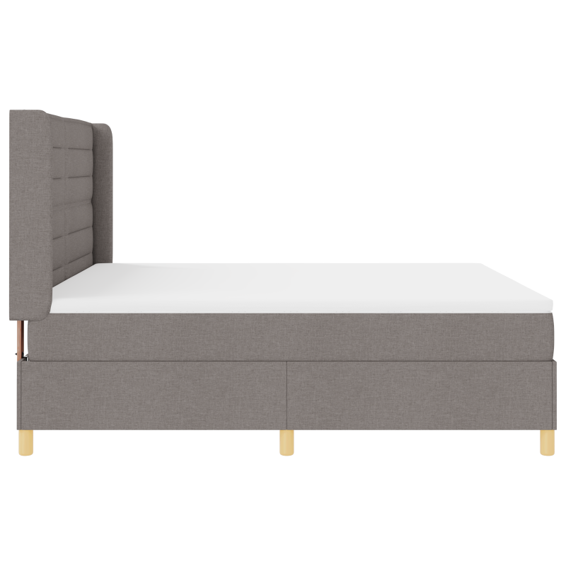 Boxspringbett mit Matratze und LED Taupe 180x200 cm Stoff