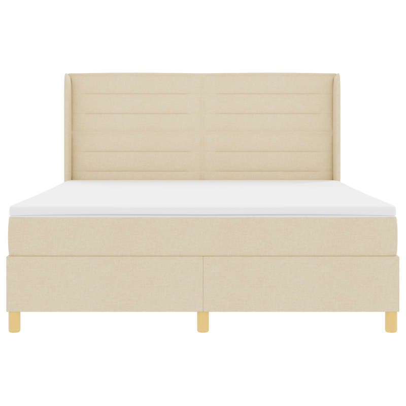 Boxspringbett mit Matratze & LED Creme 180x200 cm Stoff