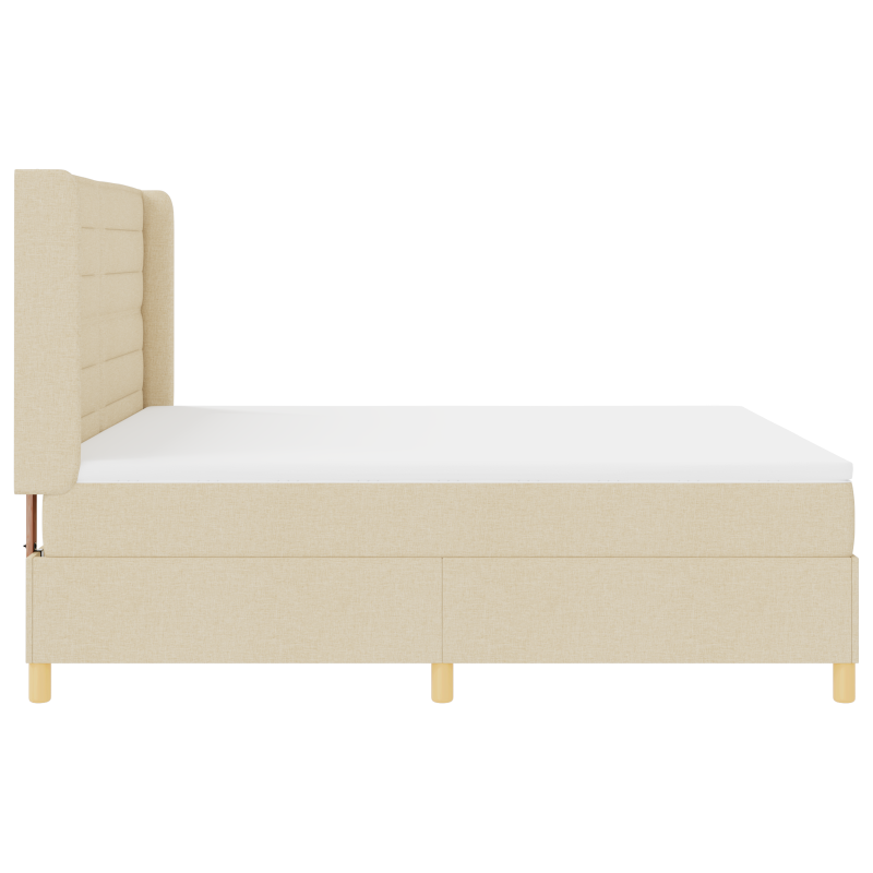 Boxspringbett mit Matratze & LED Creme 180x200 cm Stoff